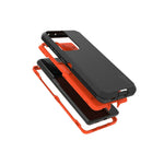 Black Orange Cover Heavy Duty Hard Phone Case For Samsung Galaxy S21 Ultra 5G