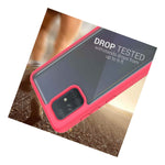 Pink Trim Heavy Duty Clear Cover Hard Slim Phone Case For Samsung Galaxy A71 5G