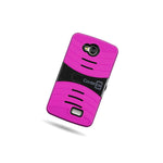 Coveron For Lg Tribute Transpyre Optimus F60 Case Stand Cover Pink Black