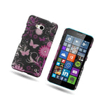 For Microsoft Lumia 640 Case Pink Butterfly Design Slim Back Cover Hard