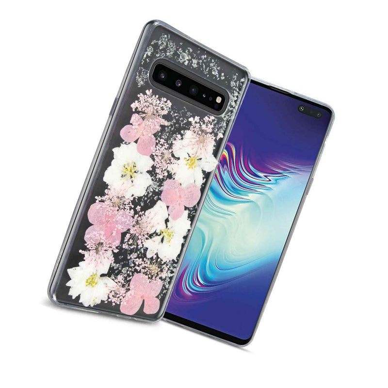 Pink Real Flower Handmade Tpu Rubber Phone Cover Case For Samsung Galaxy S10 5G