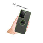 Clear Army Green Phone Case For Samsung Galaxy S21 Ultra 5G Cover W Grip Ring