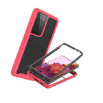 Pink Trim Heavy Duty Cover Hard Phone Case For Samsung Galaxy S21 Ultra 5G