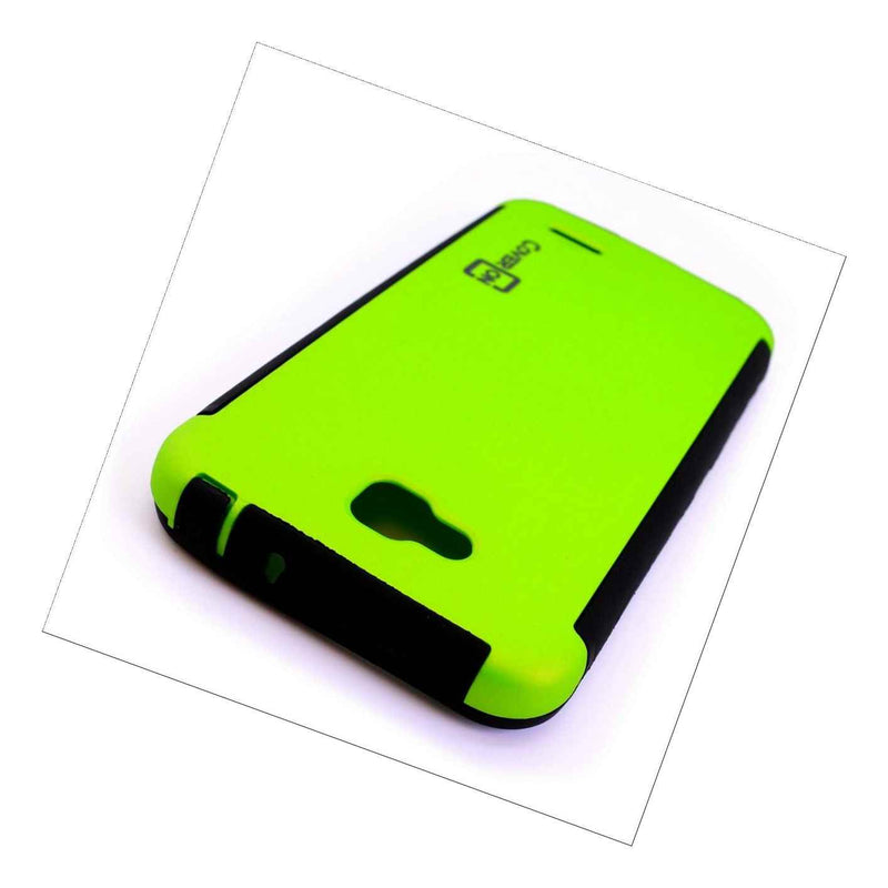Tpu Inner Plastic Outer Cover Hybrid Case For Lg Optimus L90 Neon Green Black