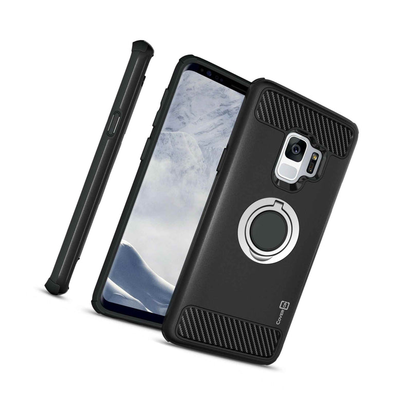 For Samsung Galaxy S9 Case Protective Hard Phone Cover W Grip Ring Black