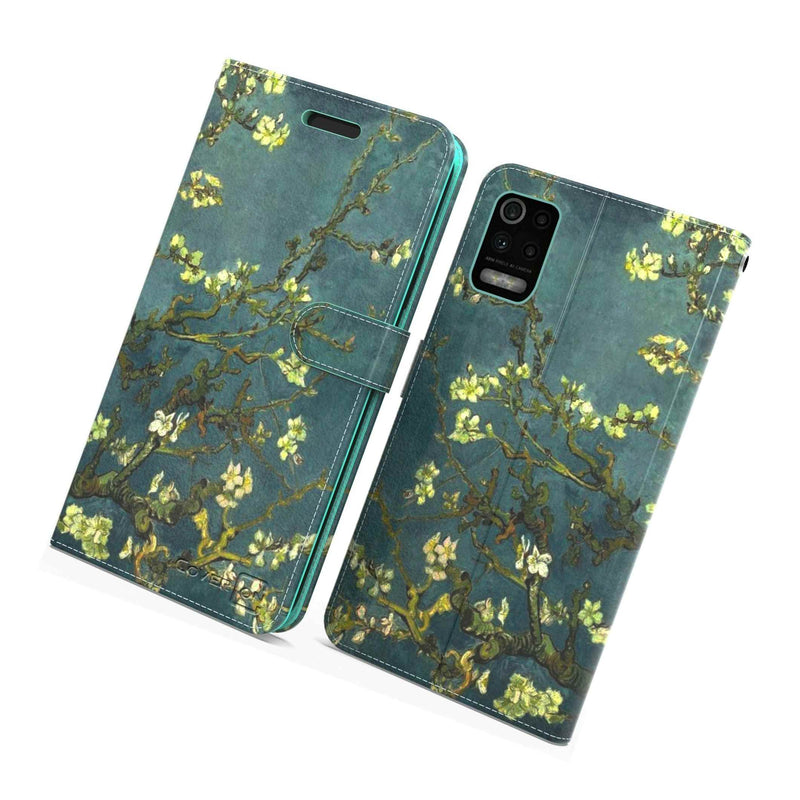 Almond Blossom Rfid Pu Leather Card Wallet Cover Phone Case For Lg K52 K62 Q52