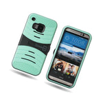 Coveron For Htc One M9 Case Hybrid Kickstand Hard Soft Phone Cover Teal