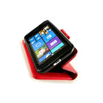 Coveron For Nokia Lumia 530 Wallet Case Screen Protector Red