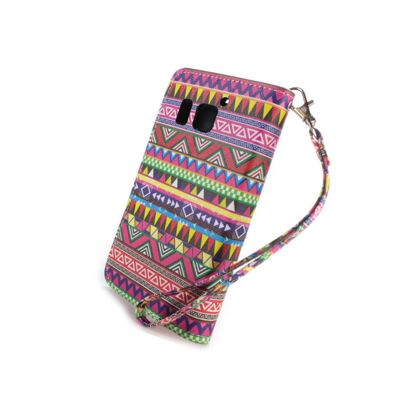 Wallet Case For Huawei H871G Magna Folio Cover Lcd Protector Tribal Aztec