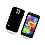 For Samsung Galaxy S5 Hybrid Rugged Protector Black Case Cover