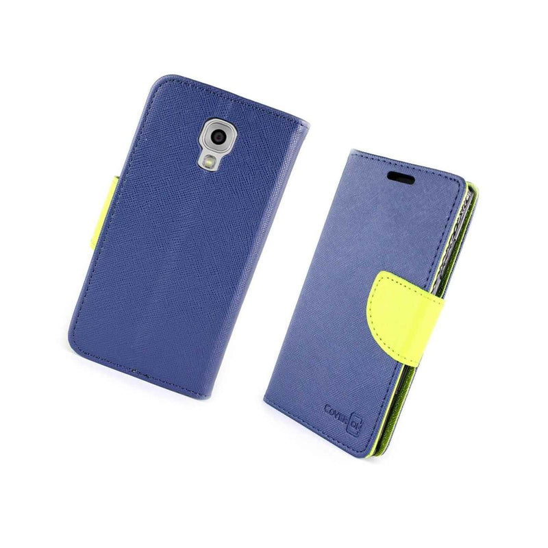 Coveron For Lg Volt F90 Wallet Case Navy Green Credit Card Folio Cover