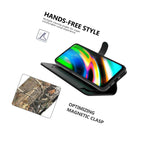 Camo Rfid Blocking Pu Leather Wallet Phone Case For Motorola Moto G9 Plus