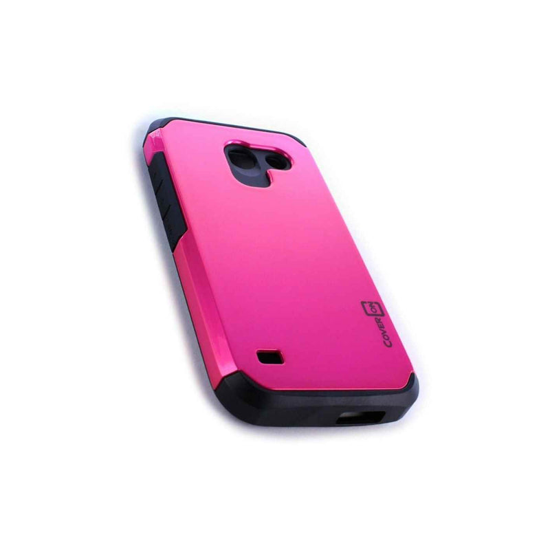 Coveron For Huawei At T Tribute Fusion 3 Case Hot Pink Impact Armor Cover
