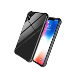 Black Slim Fit Hard Tempered Glass Phone Cover Case For Apple Iphone Xs X