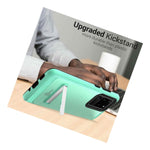For Samsung Galaxy S20 Ultra Case Magnetic Metal Kickstand Mint Teal Phone Cover