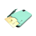 Mint Teal Case For Apple Iphone Xs X Kickstand Credit Card Slot Phone Cover