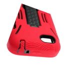 For Blackberry Q5 Case Hard Soft Dual Layer Red Black Hybrid Stand Cover