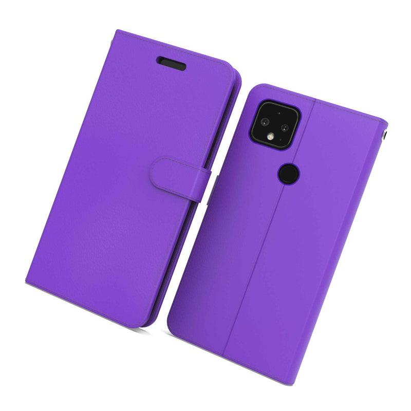 Purple Rfid Blocking Pu Leather Card Wallet Cover Phone Case For Google Pixel 5