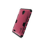 For Alcatel One Touch Conquest Case Hot Pink Black Slim Card Holder Slot Cover