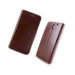 Coveron For Htc Desire 610 Credit Card Wallet Case Screen Protector Brown
