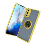 Yellow Phone Case For Samsung Galaxy S20 Clear Cover W Grip Ring Kickstand