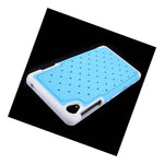 Coveron For Sony Xperia Z3 Case Hybrid Diamond Hard Sky Blue White Cover