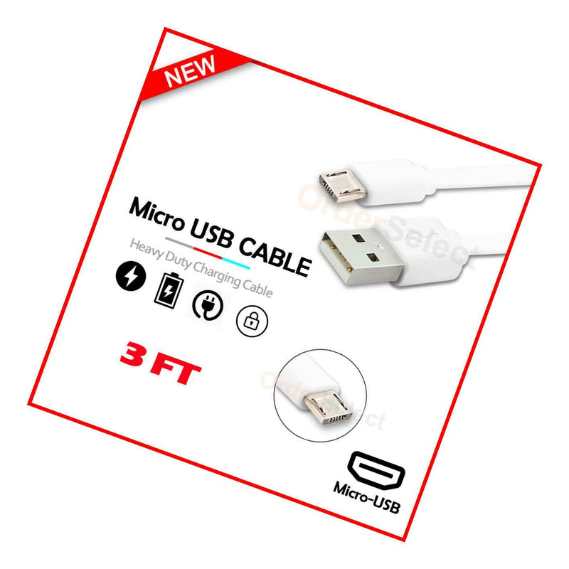 Micro Usb Flat Noodle Cable Cord For Android Phone Alcatel 1Se 3X 2020