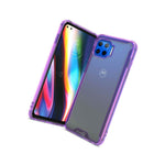 Clear Purple Trim Hybrid Cover Phone Case For Motorola Moto G 5G Plus One 5G