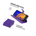 Purple Leather Wallet Phone Case For Samsung Galaxy J4 Prime J4 Plus J4 Core