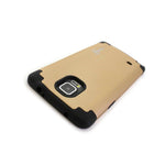 For Samsung Galaxy Note 4 Case Gold Black Slim Hybrid Rugged Armor Cover