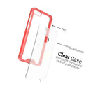 Red Hybrid Protective Clear Cover Hard Phone Case For Motorola Moto E6 Play
