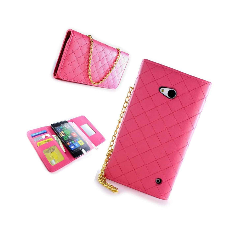 Wallet Case For Microsoft Lumia 640 Hot Pink Purse Cover Screen Protector