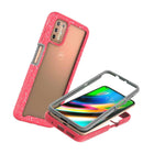 Pink Trim White Dots Heavy Duty Cover Hard Phone Case For Motorola Moto G9 Plus