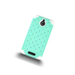 Coveron For Htc Desire 510 Case Hybrid Diamond Bling Hard Teal Phone Cover