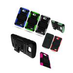 Hybrid Holster Combo Case For Lg Optimus L70 Exceed 2 Pink Black Slim Tough