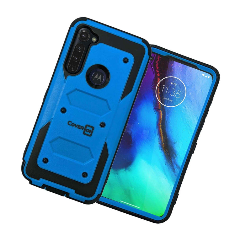 Blue Hybrid Hard Cover For Motorola Moto G Stylus Heavy Duty Phone Case