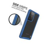 Navy Blue Trim Heavy Duty Cover Hard Phone Case For Samsung Galaxy S21 Ultra 5G