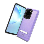 For Samsung Galaxy S20 Ultra Case Magnetic Metal Kickstand Purple Phone Cover
