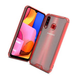 Clear Red Trim Hybrid Hard Slim Fit Cover Phone Case For Samsung Galaxy A20S