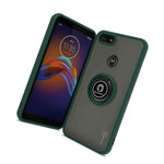 Hunter Green Phone Case For Motorola Moto E6 Play Cover W Grip Ring Kickstand