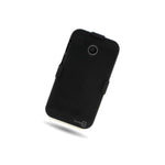 Black Combo Holster Cover Hard Rubberized Case For Motorola Moto E