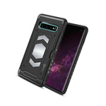 Black Magnetic Credit Card Holder Phone Cover Case For Samsung Galaxy S10