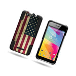 American Flag Dual Layer Hybrid Stand Cover Case For Blu Life Pro