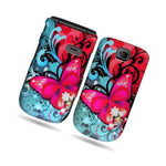 Hard Cover Protector Case For Alcatel One Touch 768T Pink Blue Butterfly