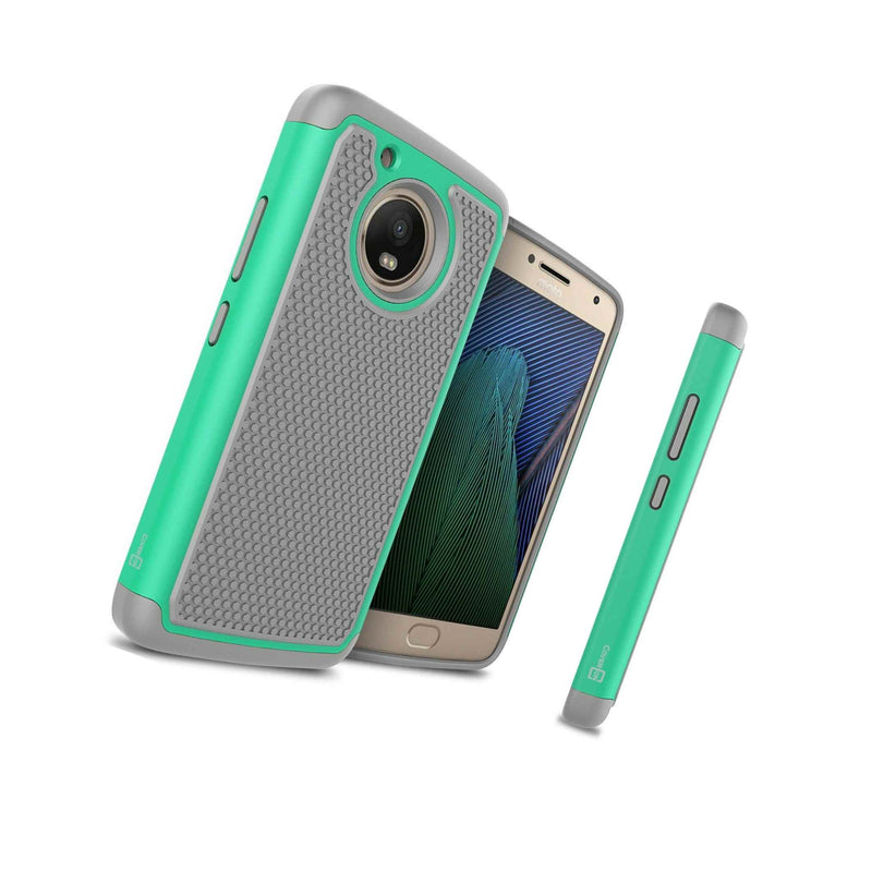 For Motorola Moto G5 5Th Generation Case Teal Gray Rugged Skin Phone Cover