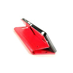 For Sony Xperia T2 Ultra Leather Case Red Flip Folio Wallet Pouch