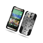 Mustache Dual Layer Hybrid Stand Cover Case For Htc One M8