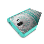 Hybrid Slim Fit Hard Back Cover Phone Case For Huawei Mate 10 Teal Mandala