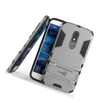 For Motorola Moto M Phone Case Armor Kickstand Slim Hard Cover Silver