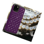Purple Black Rhinestone Bling Hard Slim Phone Case For Apple Iphone 11 Pro